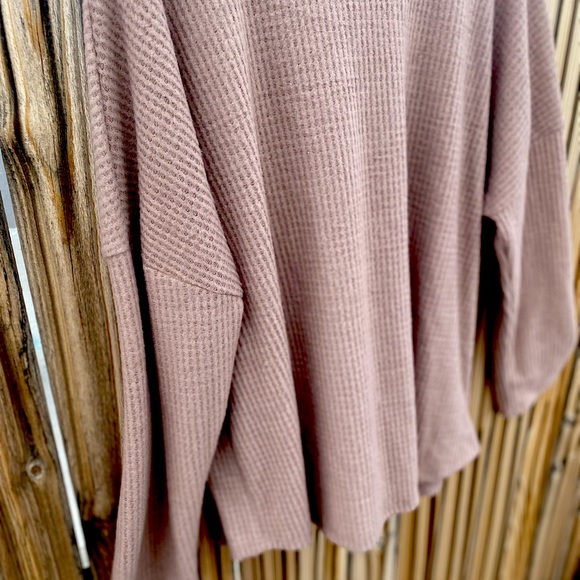 Plus Size Brown Henley Top - Picture 5 of 6